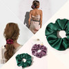 Silk Scrunchies For Girls And Women Cute Hairties For Thick Curl Or Fine Hair No Crease Soft Hair Accessories Ponytail Holders Burgundy