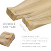 Wennalife Tape In Hair Extensions Human Hair 20Pcs 50G 18 Inch Light Blonde Highlighted Golden Blonde Remy Hair Extensions Straight Human