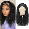 Headband Wig Human Hair 16 Inch Deep Wave Glueless Wig 1B Natural Color