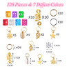 120 Pieces Hair Jewelry For Women Braids 7 Diffent Colors Braiding Hair Rings For Braids Hair Colorful Hair Accessories With Cute Pendant