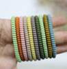 Spiral Hair Ties 100Pcs No Crease Coil Elastic Macaron Phone Cord For Women Girls