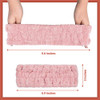 Chuangdi 3 Pcs Facial Makeup Headband Pink Milky White Dark Grey