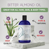 Dr Joe Lab Bitter Almond Oil 16 Oz Pure All Natural Non Gmo Carrier Oil For Skin Hair Body Nails Face Arms And Legs Hydrates Nourishes