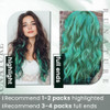 Runature I Tip Hair Extensions Human Hair 18 Inch 25G 25S Teal Straight