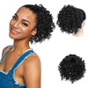 Peacoco Curly Ponytail Extension Drawstring Ponytails For Black Women 6 Inch Pony Tail Clip On Ponytail Synthetic Short Afro Hairpiece For