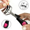Stainless Steel Eyelash Curler With Built In Comb Pinch Pain Free Suitable For Any Eye Shapes And Sizes With 5 Silicone Refill Pads Black