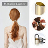 Chuangdi 2 Pcs Hair Cuffs Ponytail Holder Gold Silver Metal Elastic Rings