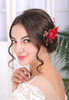 Sither Red Hair Clip For Bridal Floral Hair Comb For Women Wedding Hair Accessories For Bride Hair Clip Headpiece For Wedding Party Prom