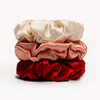 Michooyel 100 Percent Mulberry Silk Scrunchies Hair Ties Elastic Band Scrunchy For Women Girls Curly Hair No Damage Ponytail Holder 3 Pack 4