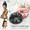 Michooyel 100 Percent Mulberry Silk Scrunchies Hair Ties Elastic Band Scrunchy For Women Girls Curly Hair No Damage Ponytail Holder 3 Pack 4