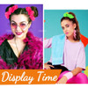 Auear 8 Pack Neon Scrunchies 80S Hair Accessories Bright Colors Scrunchy Premium Elastic Ties Ponytail Bands For Women 90S Party Outfits