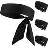Black Head Tie Headband Tie Up Sweatband For Tennis Sweat Hair Band Ninja Karate Pirates Basketball Running Workout For Men Women Boys Girls