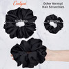 Ceelgon Black Big Scrunchies For Women 6.3Inches Large Scrunchie Satin Oversized Silk Thick Elastic Hair Ties Jumbo Hair Scrunchies 6 Pack