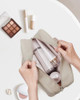 Narwey Pu Leather Large Travel Toiletry Bag Women Toiletries Bag Skincare Bag Makeup Bag Organizer Make Up Bag Cosmetic Bag Medicine Bag For
