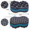 Magic Twist Hair Sponges Set Big Holes Sponge Brush For Hair Curling Sponge Glove For Men Women Curls With Metal Afro Pick 6.7 Inch