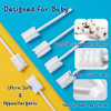 60 Pcs Little Fox Baby Oral Cleaner Plus 2 Pcs Finger Toothbrush With Cases Baby Tongue Cleaner Newborn Toothbrush Disposable Tongue And Gum