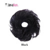 Juvabun Small Messy Bun Hair Piece Black Wavy Curly Synthetic Chignon Scrunchie For Women Mini Updo Hair Bun Extension For Thin Fine Hair