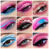 De Lanci Pink Eyeshadow Palette Highly Pigmented Bright Hot Pink Eye Shadow Pallet Bright Peach Rose Purple Red Eyeshadow Makeup Palette For