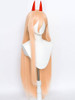Power Cosplay Wig 39 Long Straight Anime Orange Wigs With Bangs Plus Horns