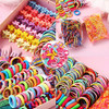 Aakihi 780Pcs Color Clear Elastic Hair Bands Clips Mini Hair Claw Clips Rubber Bands Hair Ties Kit With Box For Girls Teens Children