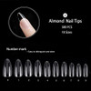500Pcs Medium Almond Fake Nail Tips Full Cover Clear Acrylic Nails Press On Nails For Diy Nail Art 10 Sizes