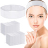 Willbond 200 Pieces Disposable Spa Headbands Stretch Non Woven White