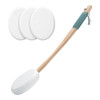 Amazerbath Lotion Applicator For Back Feet 4 Replacement Pads With 17 Curved Handle Back Sunscreen Applicator For Kids Elderly Women Apply