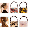 Willbond 4 Pieces Tortoise Hair Ties Shell Acetate Ponytail Holder Women