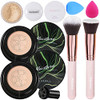 Mushroom Head Air Cushion Cc Cream Natural Foundation Phoera Powder Bright Makeup Base Long Lasting With Makeup Sponge And Flat Top Kabuki