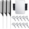 Patelai Stitch Braid Tool Finger 10 Hair Parting Ring Black Silver