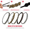 Number One Elastic Rhinestone Headbands For Women 5Pcs Handmade Crystal Beaded Elastic Headband Set Fashion Vintage Diamond Jewel Hair Band