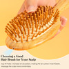 Gainwell Bamboo Hair Brush For Hair Growth Natural Bamboo Bristles Detangling Wooden Paddle Hairbrush For Massaging Scalp For Women Men And