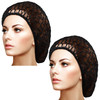 Waydress 2 Pcs Hair Nets Snood For Women Sleeping Black