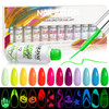 Rarjsm Nail Art Gel Set Glow In The Dark Gel Liner Nail Art Polish Luminous Design Nailpolish Neon Fluorescent Drawing Painting Nailart