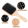 Hair Brush 2 Pack Boar Bristle Paddle Hairbrush For Women Men Kids Reducing Frizzy No More Tangle Small Travel Brush Tail Comb And Giftbox