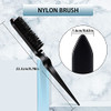 Geiserailie 3 Pcs Slick Back Hair Brush Set Bristle Brush Black