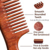 Morsafe 2 Pcs Sandalwood Hair Comb Set Wide And Fine Tooth Wooden Comb For Women Men Anti Static Detangling Wood Comb For Curly Fine Frizzy