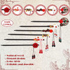 Willbond 6 Pcs Japanese Chinese Hair Sticks Wooden Vintage Red Tassel
