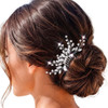 Jeairts Rhinestone Hair Comb Silver Bridal Hair Accessories For Women