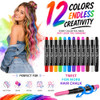 Girls Gifts For Teens Dustless Hair Chalk 12 Colors Temporary Hair Dye Pens