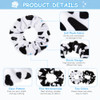 Xinnun 10 Pcs Cow Print Scrunchies Hair Ties For Women Girls White Black