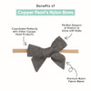Copper Pearl Bowtie Baby Bows Headbands For Baby Girls Newborn Headband Bows Infant Hair Bows For Baby Girl Nylon Baby Girl Bows And