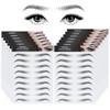 12 Sheets 4D Hair Like Waterproof Eyebrow Tattoos Stickers Eyebrow Transfers Stickers Grooming Shaping Eyebrow Sticker For Women And Girls 2