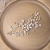 Jwicos Flower Girls Gold Headpiece Hair Comb Pearl Crystal Rhinestones Hair Accessories For Birthday Party Wedding Gold