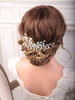 Jwicos Flower Girls Gold Headpiece Hair Comb Pearl Crystal Rhinestones Hair Accessories For Birthday Party Wedding Gold