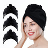 Cogana 3Pack Microfiber Hair Towels Wrap For Women Drying Towel Turban Curly Hair 10Wx28L Black