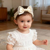 Ickeyou Handmade Baby Girl Headbands In Beige Baby Bows And Floral Lace Headband Bows For Newborns And Toddlers Cute Baby Girl Bows And