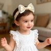 Ickeyou Handmade Baby Girl Headbands In Beige Baby Bows And Floral Lace Headband Bows For Newborns And Toddlers Cute Baby Girl Bows And