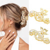 Gortin Music Note Claw Clip Rhinestones Hair Claw Clips Gold Metal Hair Clips Fancy Hair Accessories For Women