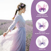 6 Pcs Purple Hair Butterfly Clips Gradient Organza Butterfly Hair Clips With Rhinestone Purple Butterflies Accessories For Christmas Wedding